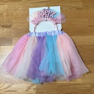 NWT Girls Happy Birthday TuTu 2 - Piece Set Size 3+